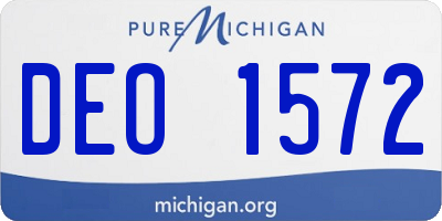 MI license plate DEO1572