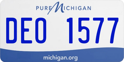 MI license plate DEO1577