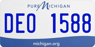 MI license plate DEO1588