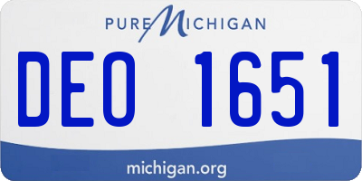 MI license plate DEO1651