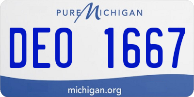 MI license plate DEO1667
