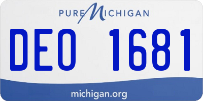 MI license plate DEO1681