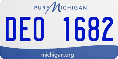MI license plate DEO1682