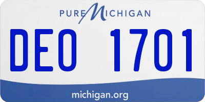 MI license plate DEO1701