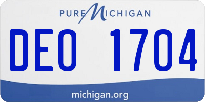 MI license plate DEO1704