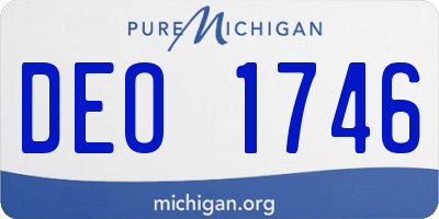 MI license plate DEO1746