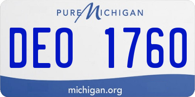 MI license plate DEO1760