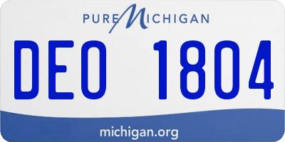 MI license plate DEO1804