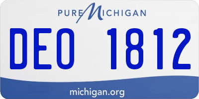 MI license plate DEO1812