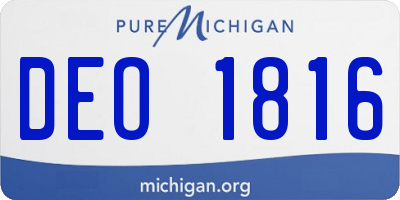 MI license plate DEO1816