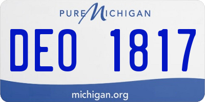 MI license plate DEO1817