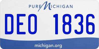 MI license plate DEO1836