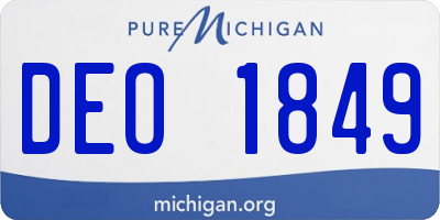 MI license plate DEO1849