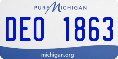 MI license plate DEO1863