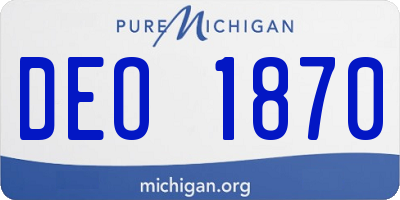 MI license plate DEO1870