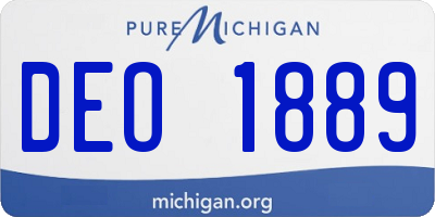 MI license plate DEO1889
