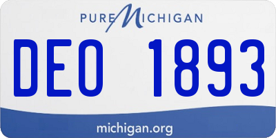 MI license plate DEO1893