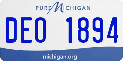 MI license plate DEO1894