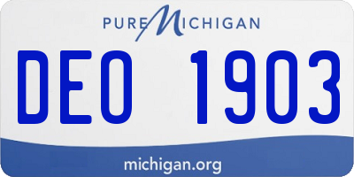 MI license plate DEO1903