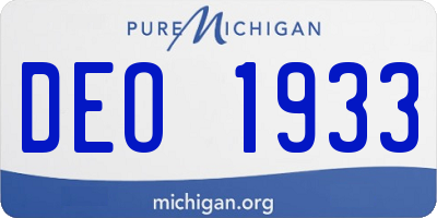 MI license plate DEO1933