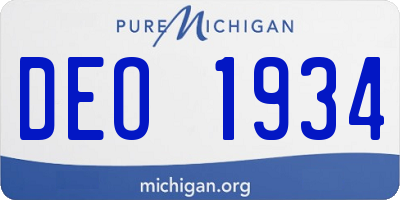 MI license plate DEO1934