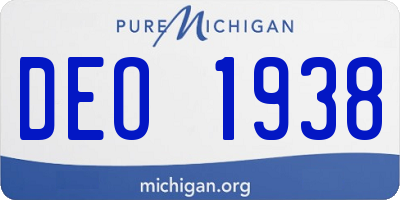 MI license plate DEO1938