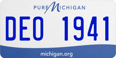 MI license plate DEO1941