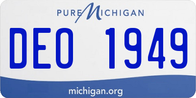 MI license plate DEO1949