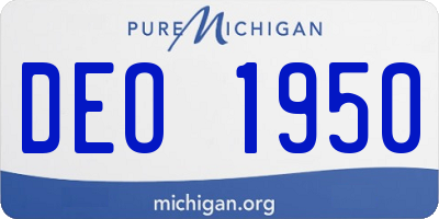 MI license plate DEO1950