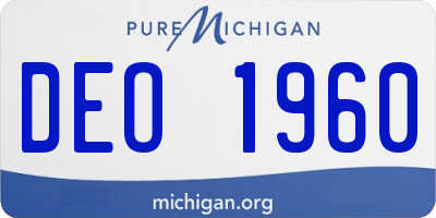 MI license plate DEO1960