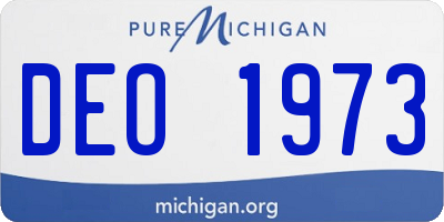 MI license plate DEO1973