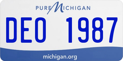 MI license plate DEO1987