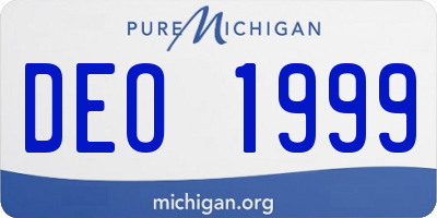 MI license plate DEO1999