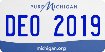 MI license plate DEO2019