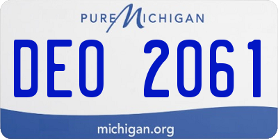 MI license plate DEO2061