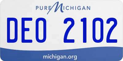 MI license plate DEO2102