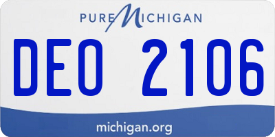 MI license plate DEO2106