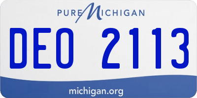 MI license plate DEO2113