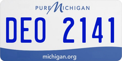 MI license plate DEO2141