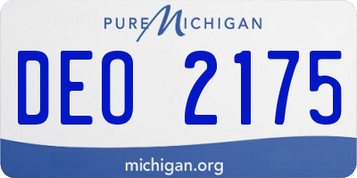 MI license plate DEO2175