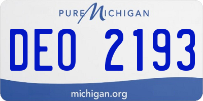 MI license plate DEO2193