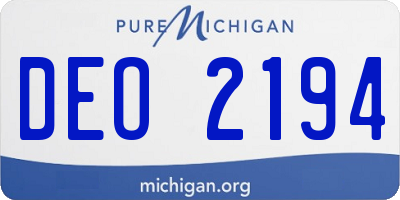 MI license plate DEO2194