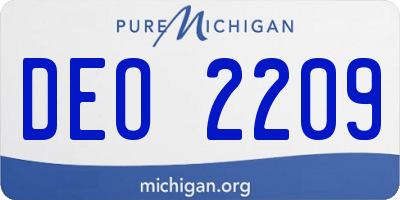 MI license plate DEO2209