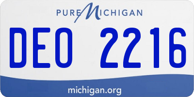 MI license plate DEO2216