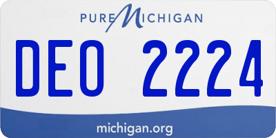 MI license plate DEO2224