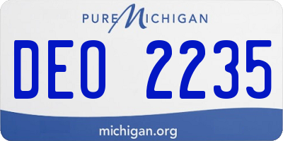 MI license plate DEO2235