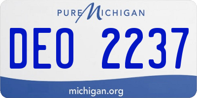MI license plate DEO2237