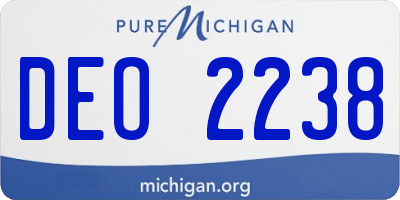MI license plate DEO2238