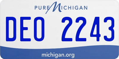 MI license plate DEO2243