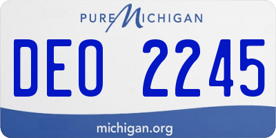 MI license plate DEO2245